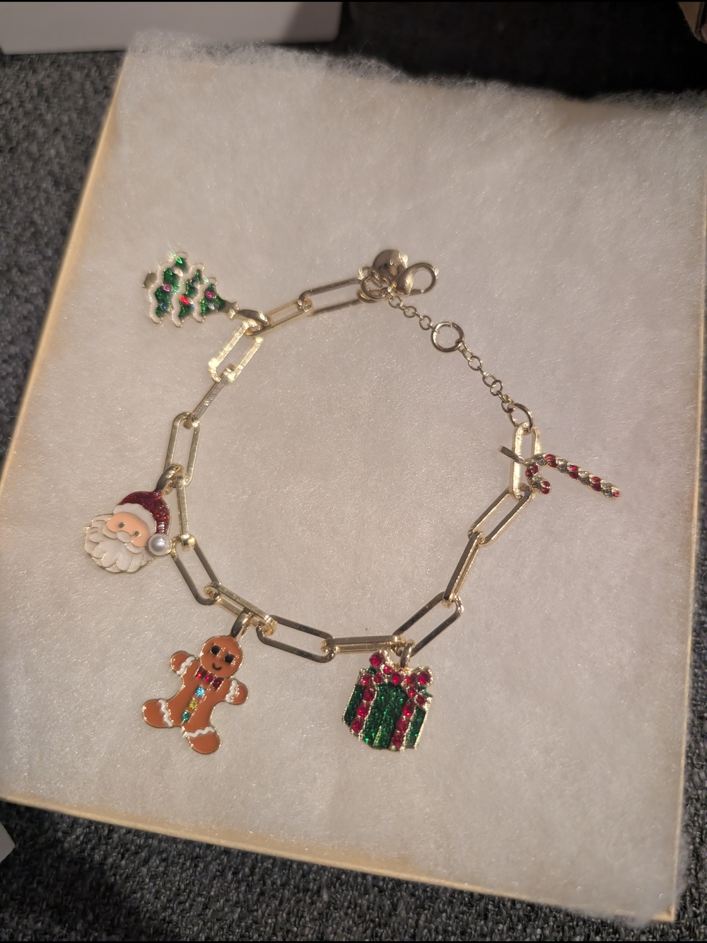 Baublebar Gold Link Bracelet with Festive Christmas Charms
